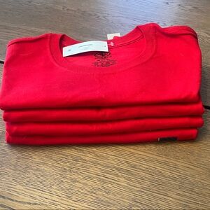 Pack of 4 Red Crewneck T-Shirt (shortsleeved)